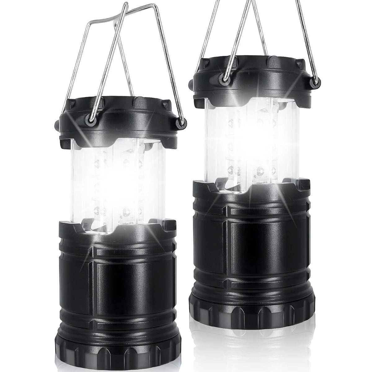 YOLETO 2 Packs LED Camping Lantern, Emergency Light for Power Outages & Survival Kits, Essential Camping Gear Accessory