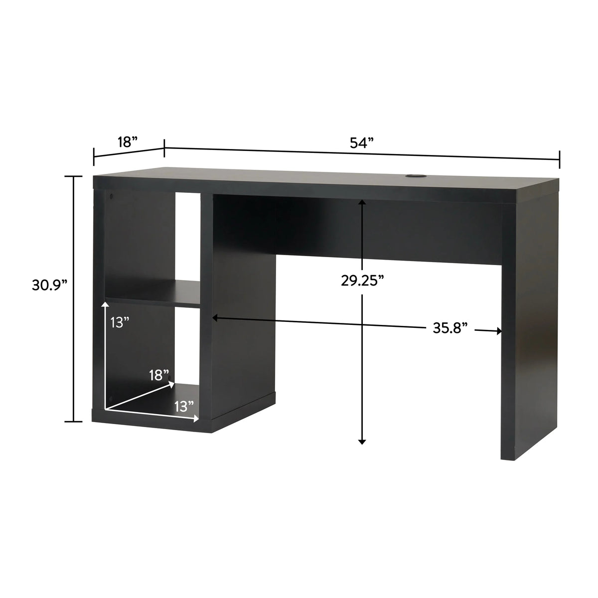Better Homes & Gardens Cube Storage Office Desk, White Texture