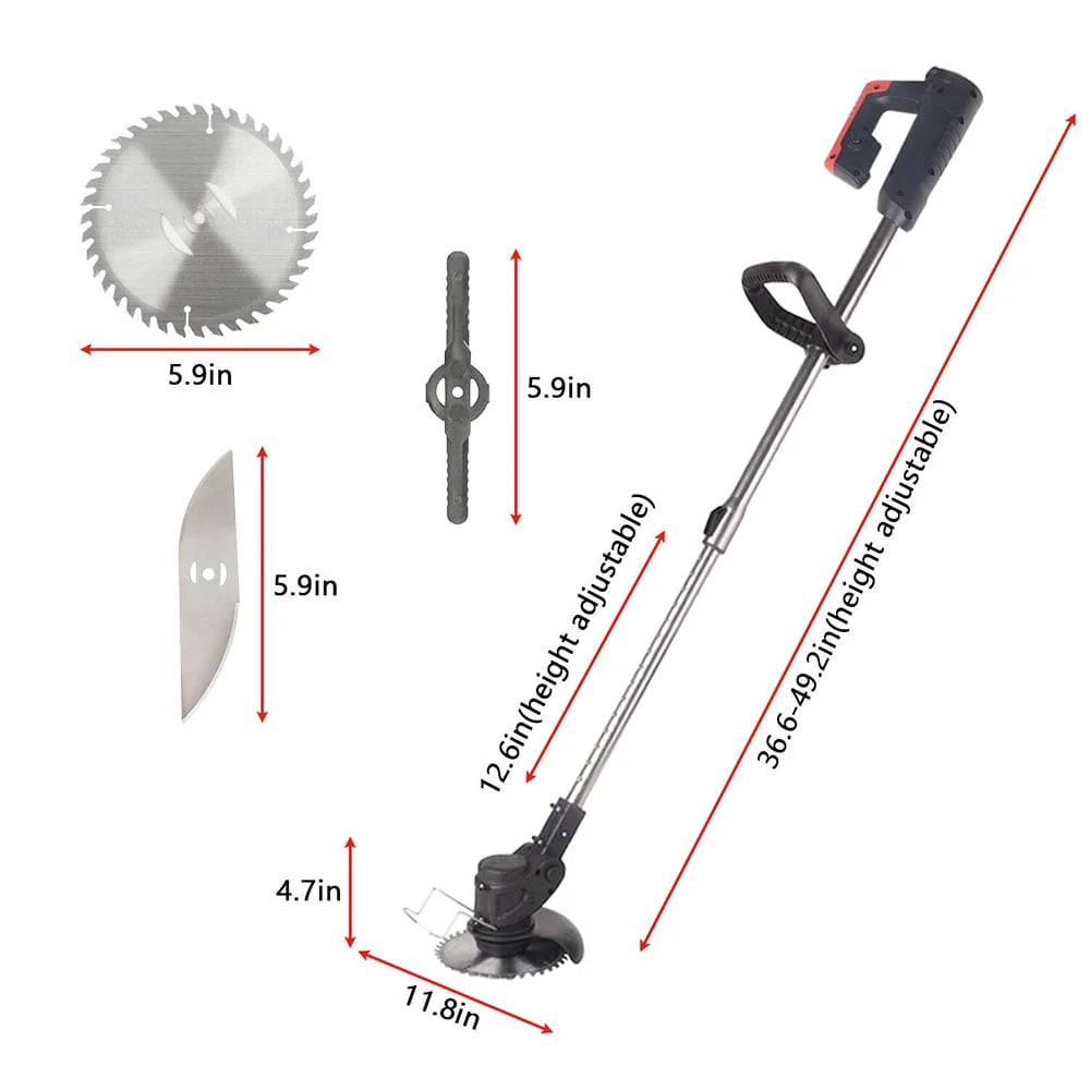 Paddsun Electric Weed Eater Lawn Edger Cordless Grass String Trimmer Cutter 24V &Battery