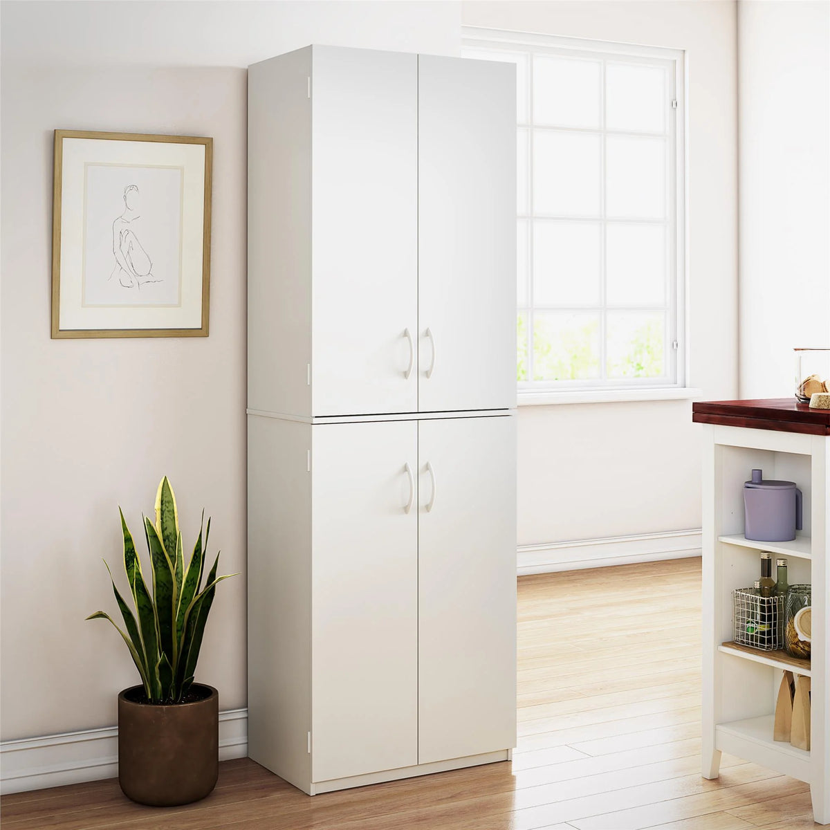 Mainstays 72" 4-Door Storage Cabinet, Espresso