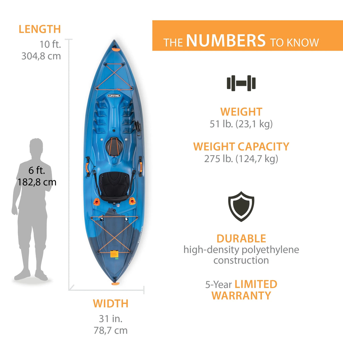 Lifetime Tamarack Angler 10 ft. Fishing Kayak, Volcano Fusion (91340)