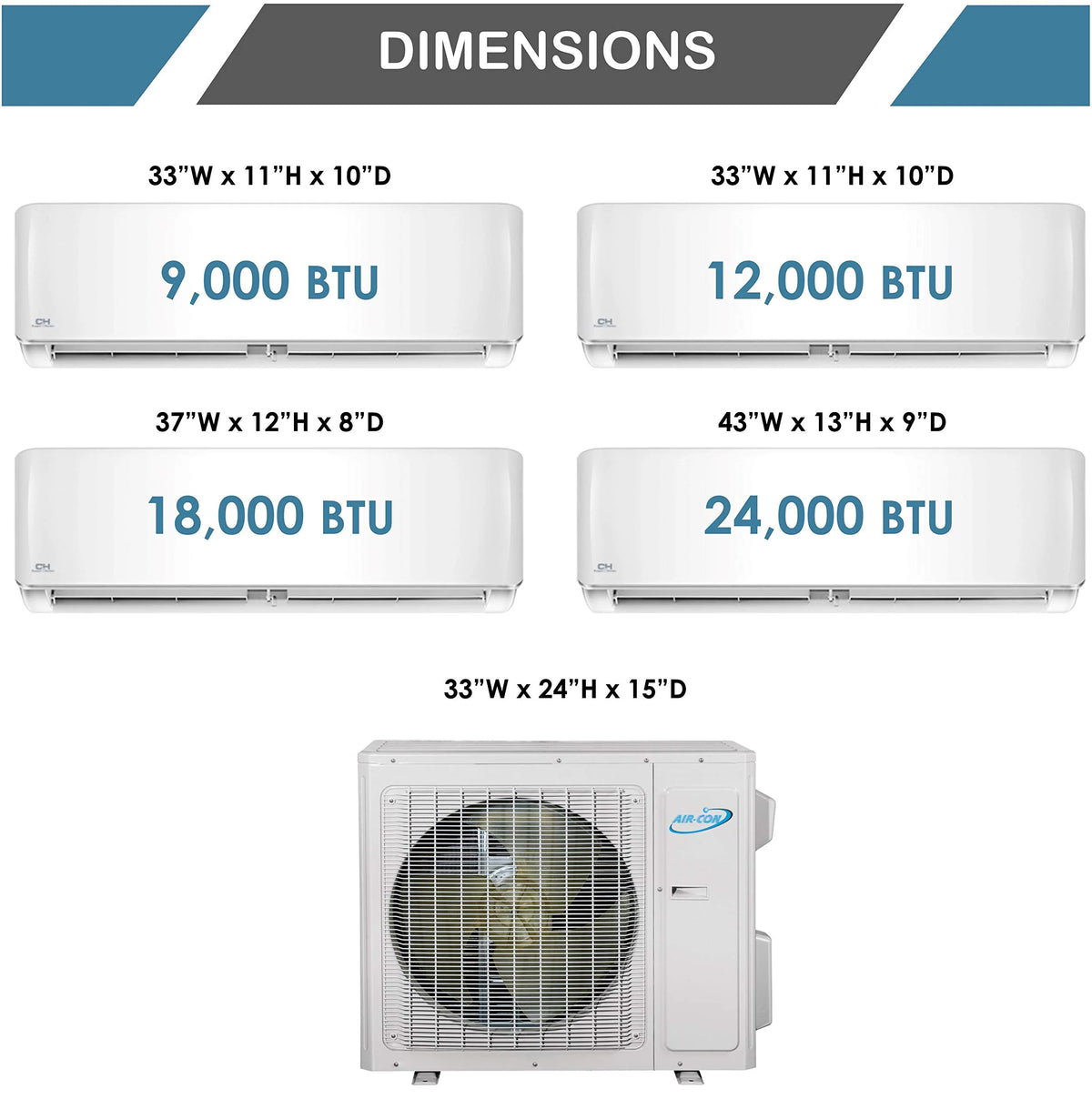 2 Zone Mini Split 9000 12000 Ductless Air Conditioner Pre-Charged Dual Zone 21 Seer Mini Split Includes