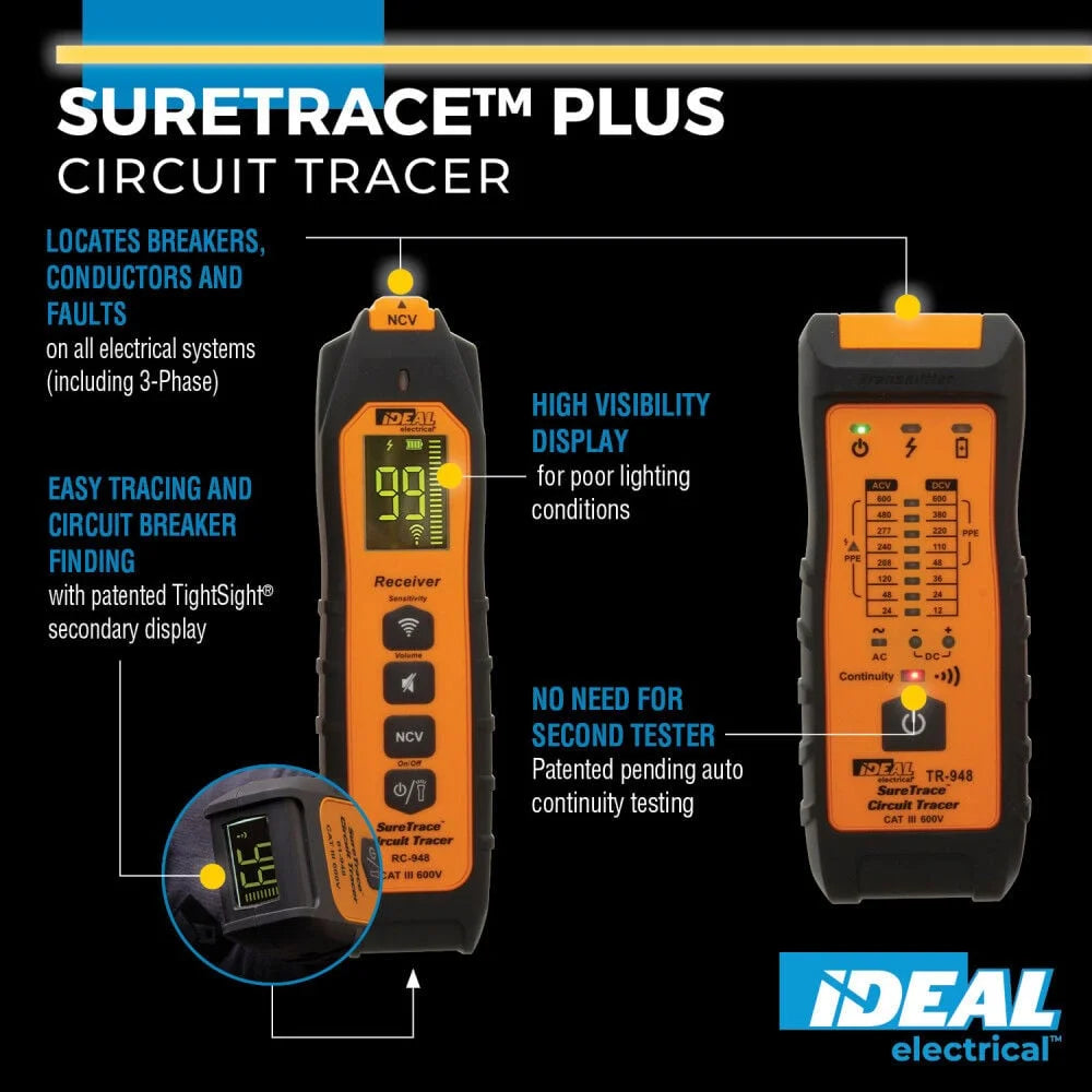 Ideal Industries Suretrace Plus Circuit Tracer 0-600V Ac/dc With Continuity Test