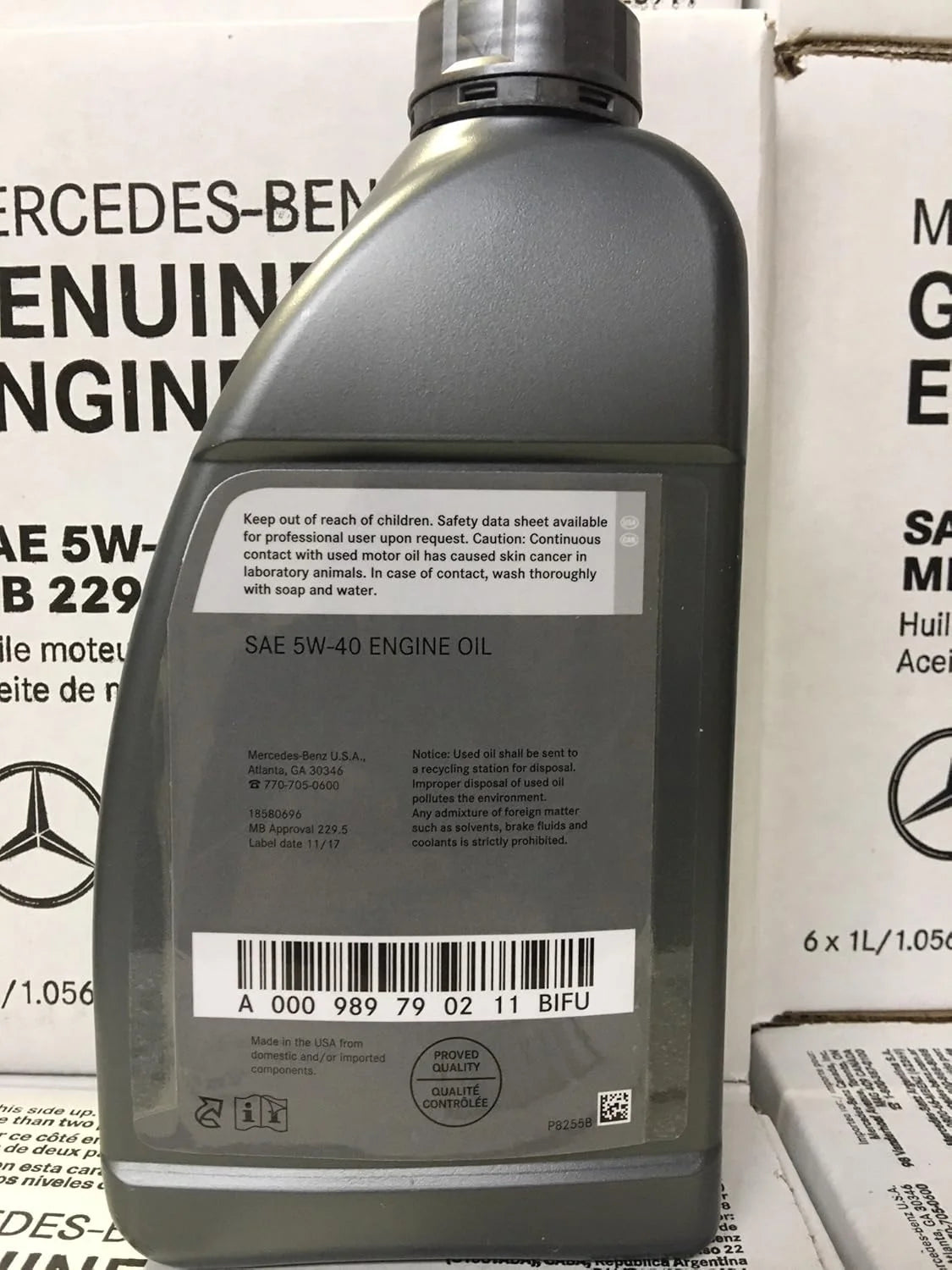 Mercedes Benz 5W30 Synthetic Oil 229.52-1 case of 6 quarts