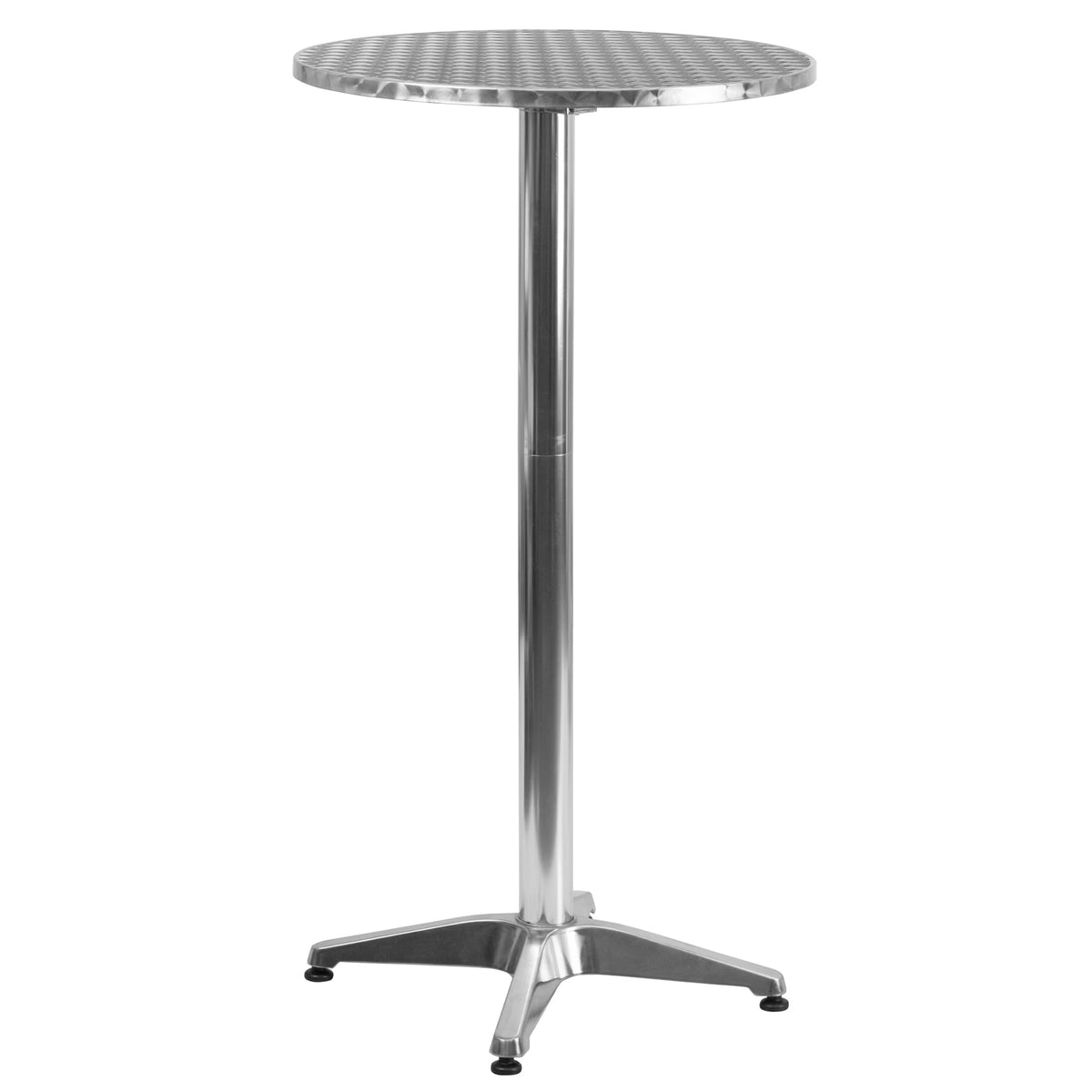 Flash Furniture 23.25" Round Aluminum Indoor/Outdoor Bar Height Table with Flip-Up Top, Silver