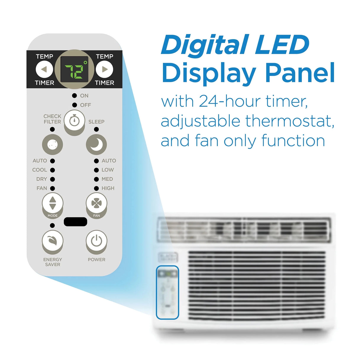 BLACK+DECKER BD06WT6 Window Air Conditioner 6000 BTU, Cools up to 250 Square feet, White