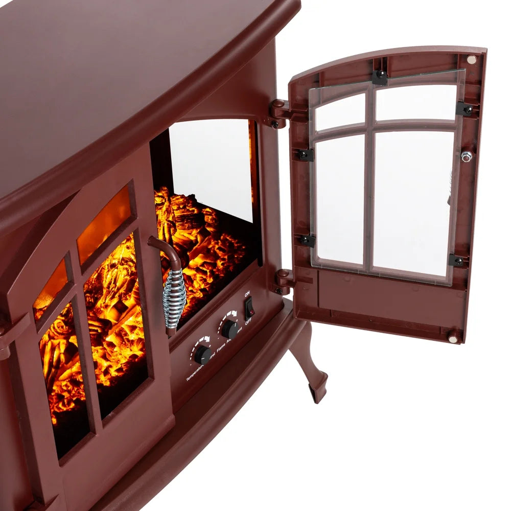 e-Flame USA Jasper Free Standing Electric Fireplace Stove - Red