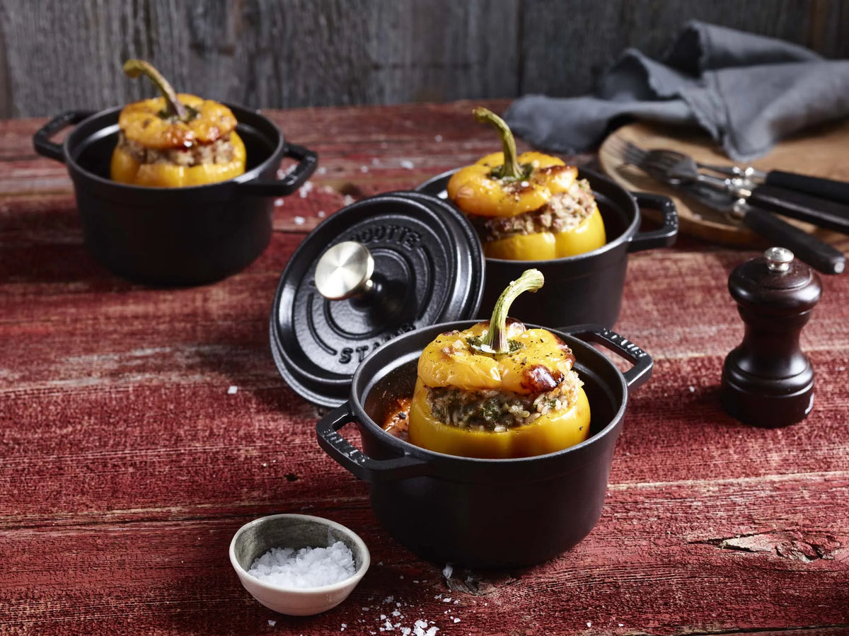 Staub Cast Iron 0.5-qt Round Cocotte - Graphite Grey