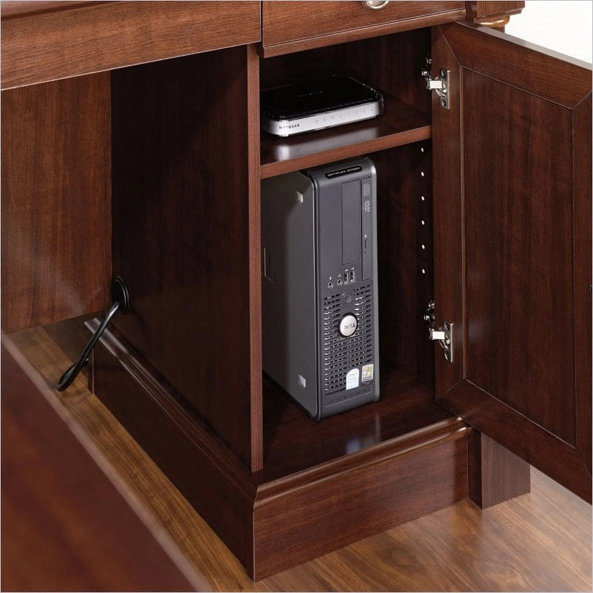 Sauder Palladia L-Shaped Desk, Select Cherry Finish