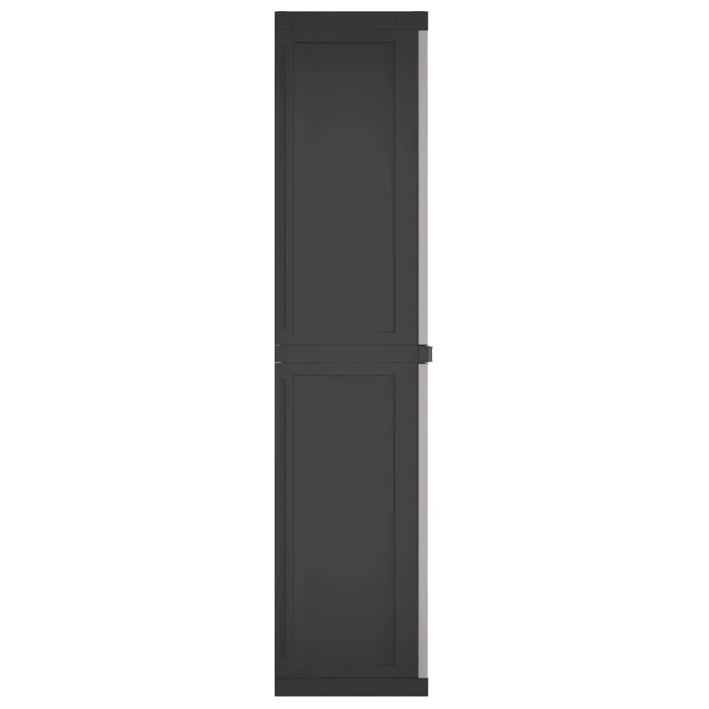 vidaXL Outdoor Storage Cabinet Black 25.6"x14.6"x33.5" PP