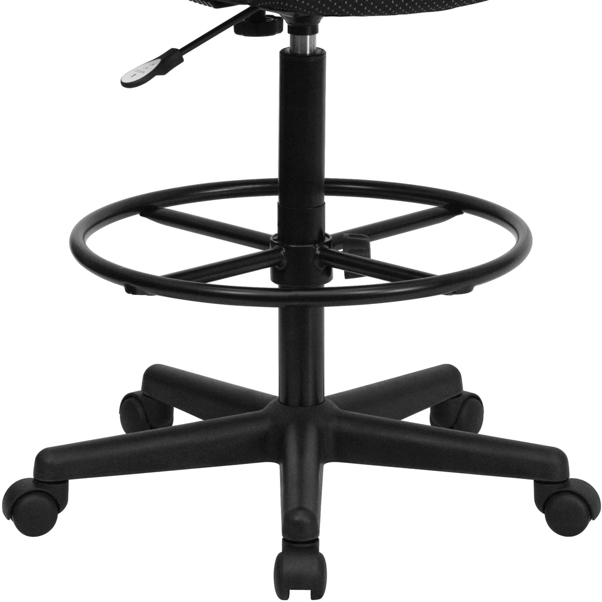 Emma  Oliver Black Fabric Drafting Chair (Cylinders: 22.5"-27"H, 26"-30.5"H)