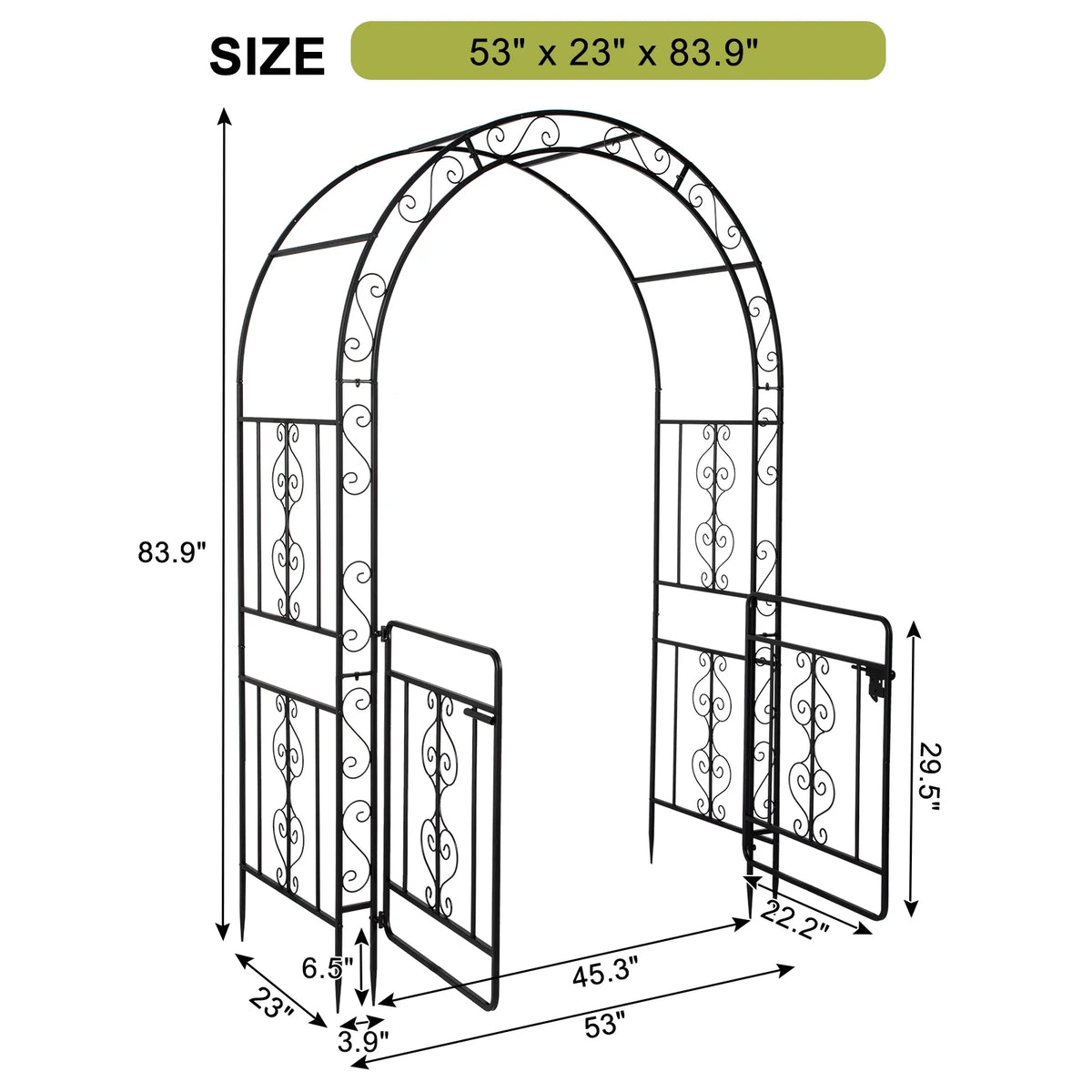 Ktaxon Metal Garden Arch 7Ft Garden Trellis Arch Arbor Outdoor Wedding
