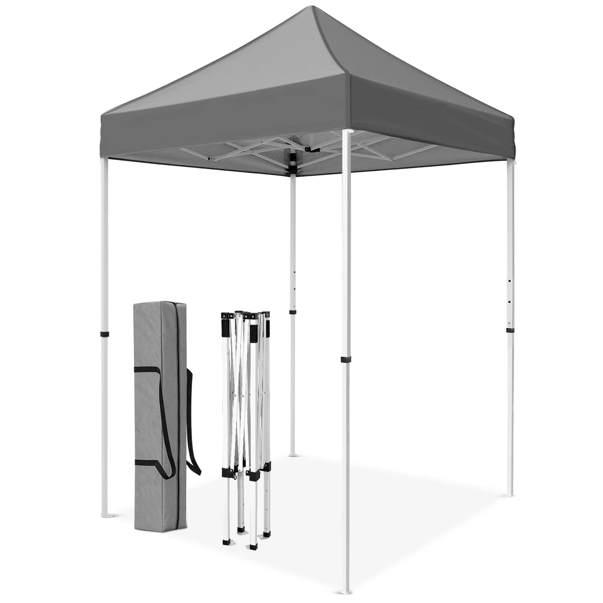 INTER HUT 5x5 Outdoor Pop up Canopy Gazebo, Instant Easy Set up Outdoor Canopy Commercial Fair Shelter, Beige