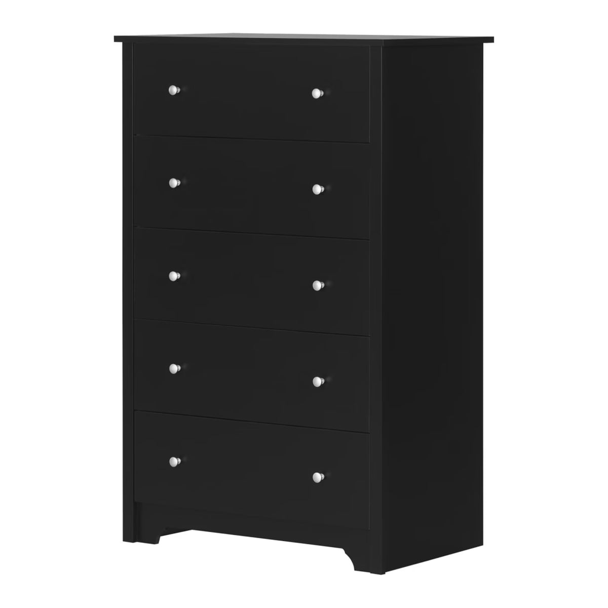 HomeStock French Flair Contemporary Style Bedroom 5-Drawer Chest, Painted Finish with Storage Feature - 19.5"D x 31.25"W x 48.75"H-Color:White