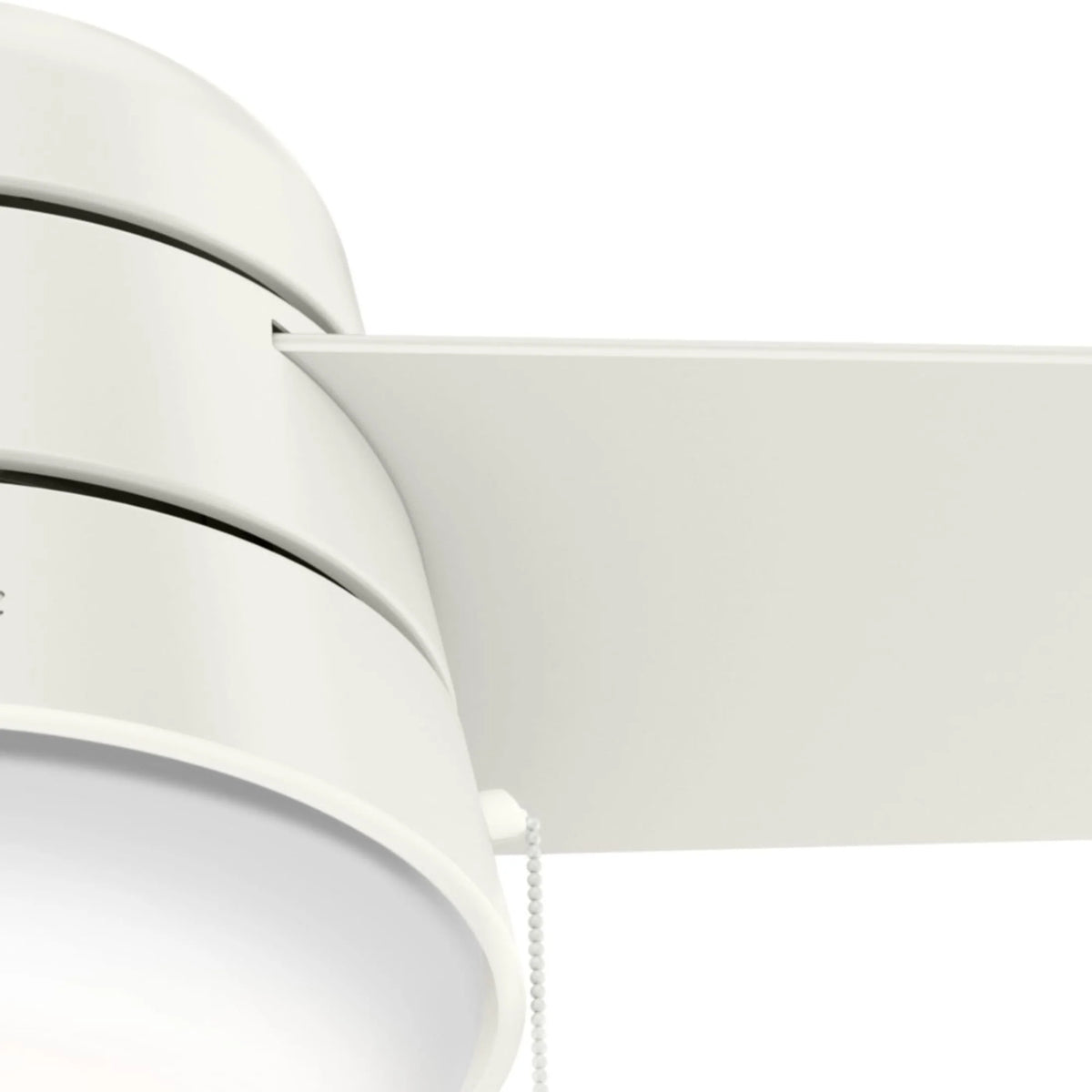 Hunter - Aker Indoor Ceiling Fan With Light, 36-inch, Fresh White, Modern-style, 3-speed WhisperWind Motor, 59301, for Living Rooms, Bedrooms