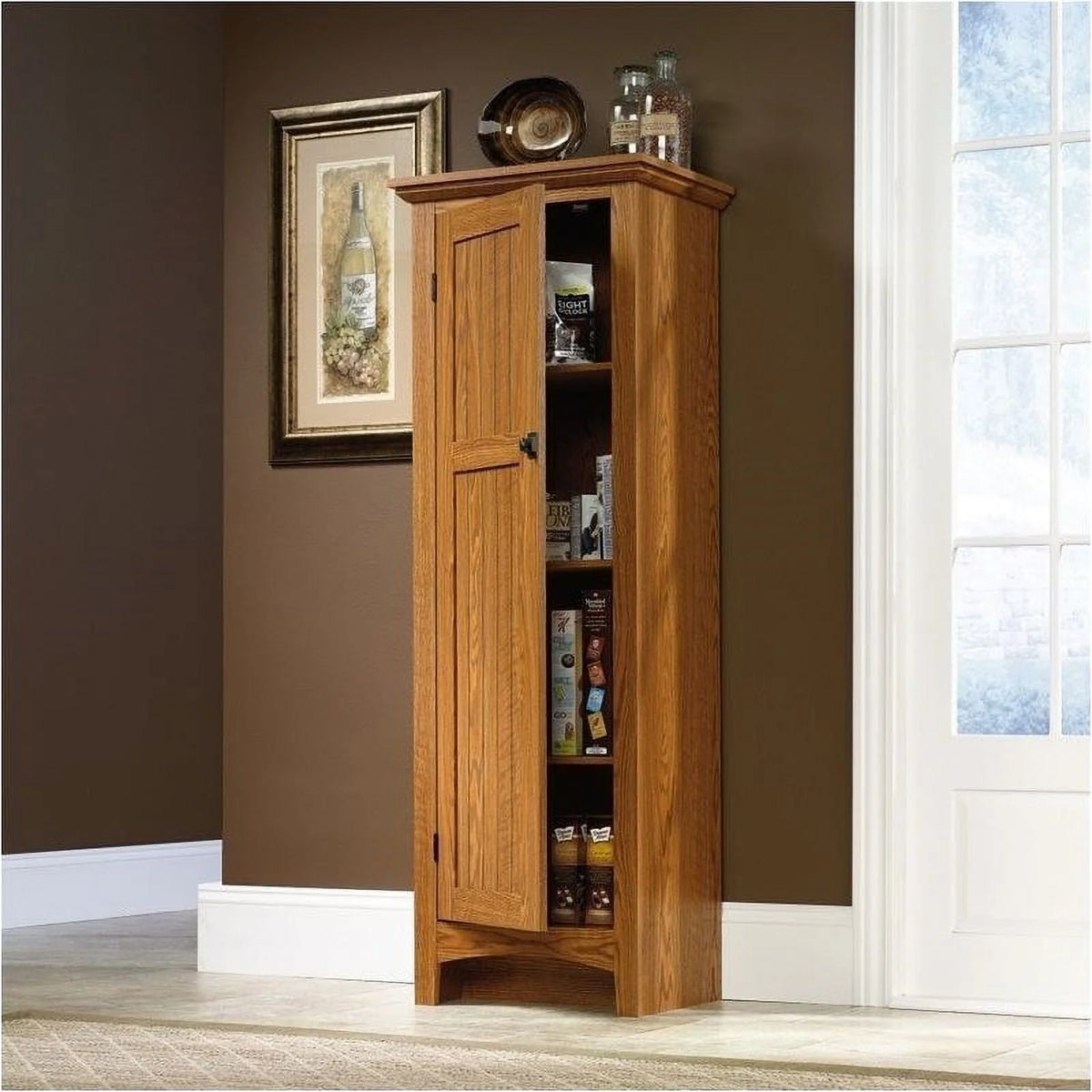 Pemberly Row Summer Home Pantry in Carolina Oak Finish