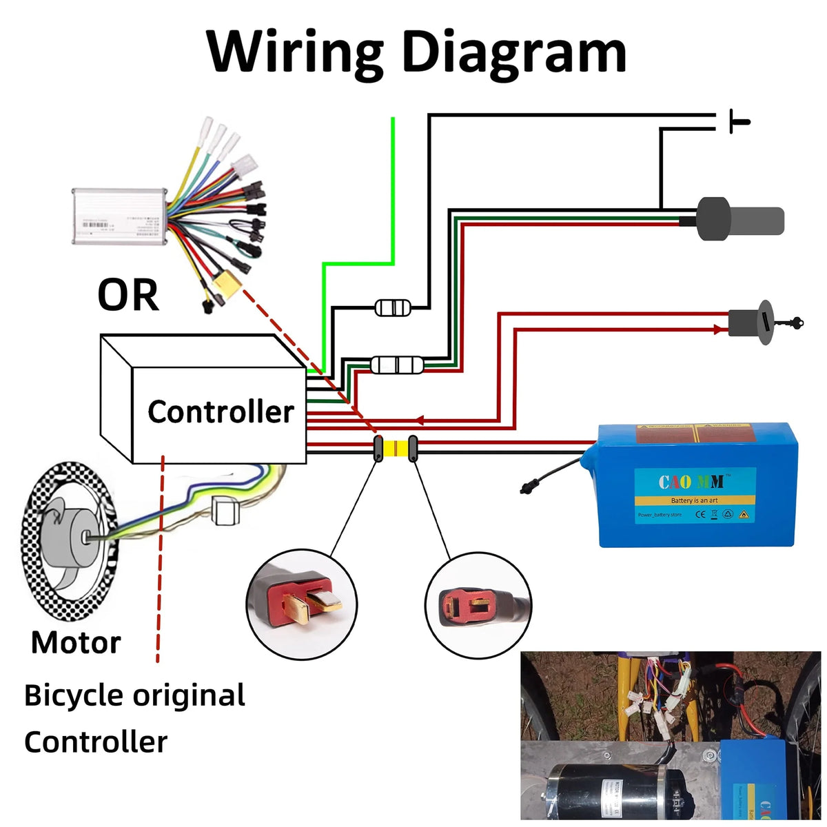 48V 8Ah Lithium Battery 30A BMS 48V Battery with Charger for 750W Electirc Tricycle Motor