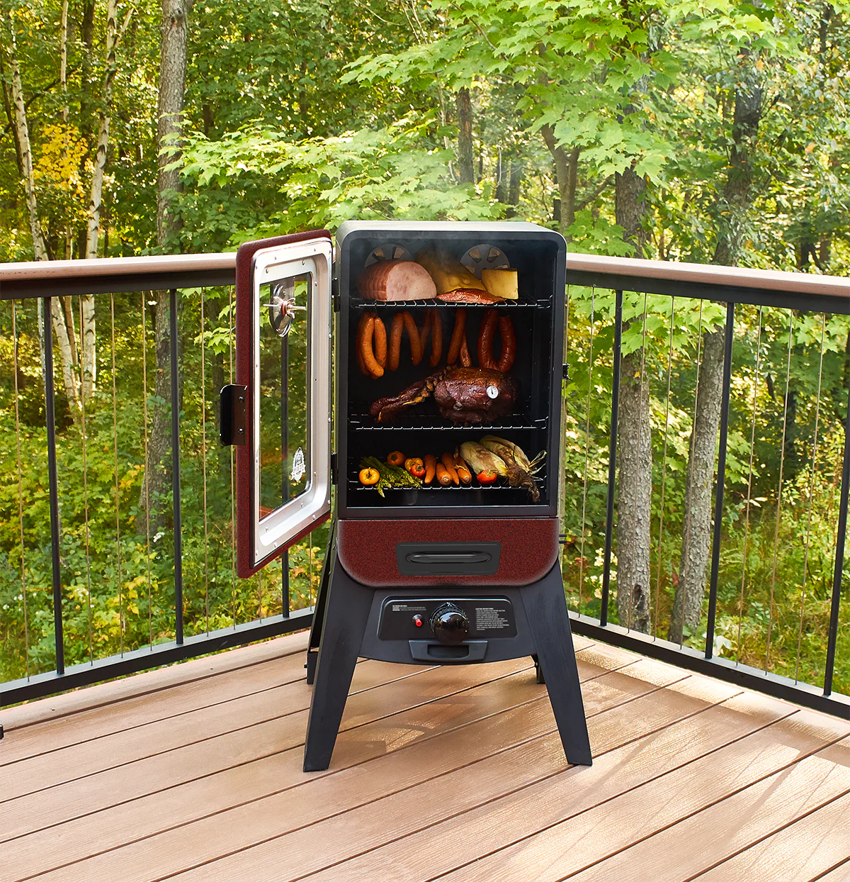 Pit Boss 2-Series Propane Vertical Smoker, Red Hammertone – PBV2G1