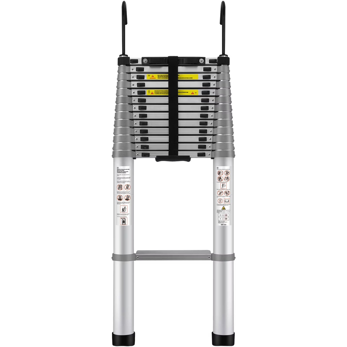 BENTISM 15 FT Telescoping Ladder, 400 lbs Load Capacity Aluminum Telescopic Extension Ladder, Multi-purpose Collapsible Ladder for RV, Home or Outdoor Work