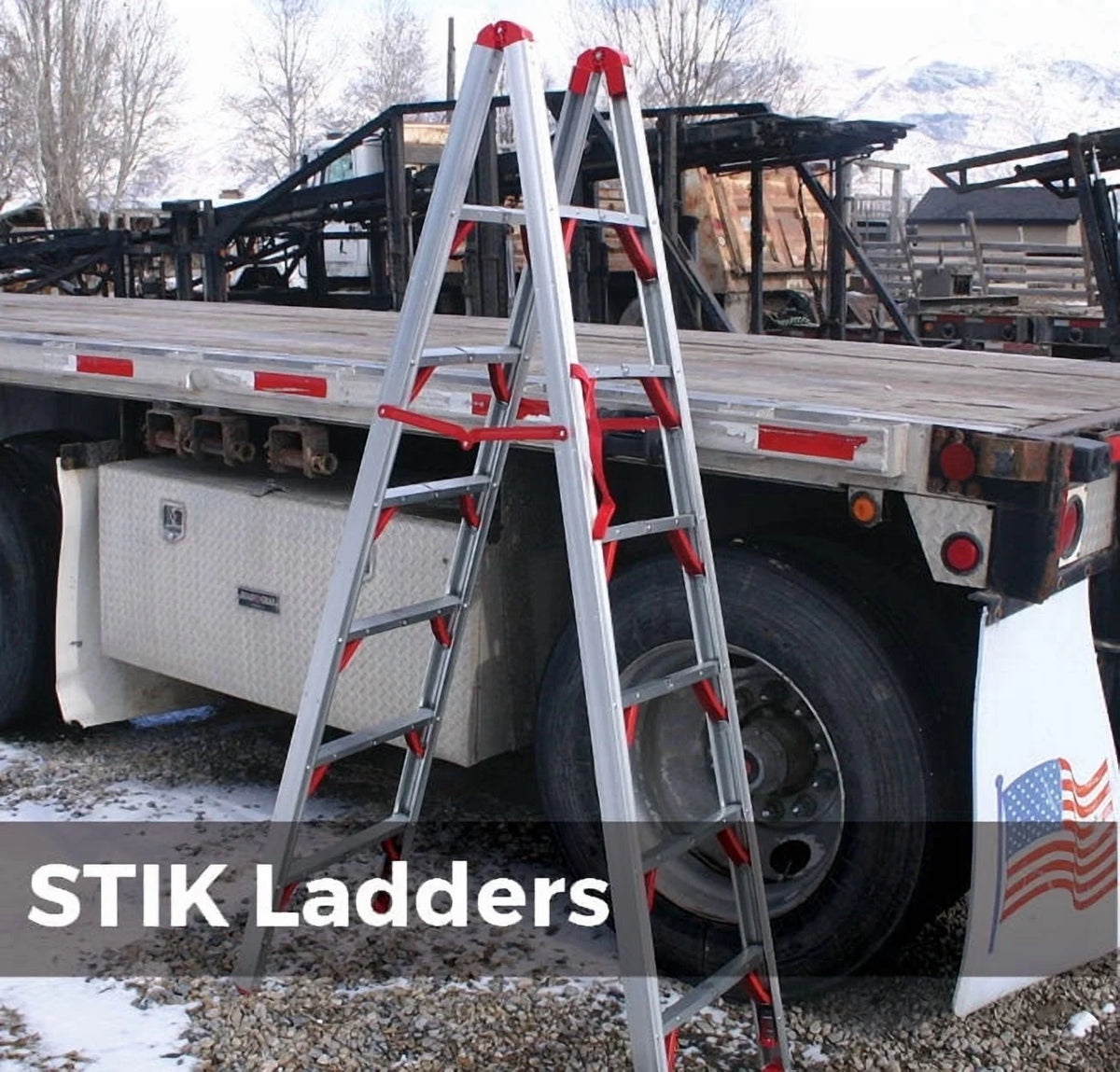 Telesteps 7ft Double-Sided STIK Step Ladder �C Folds to 4x4, 250lb (700FLD)