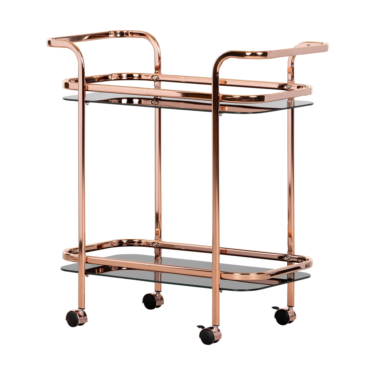 South Shore Maliza Bar Cart, Gold/Clear