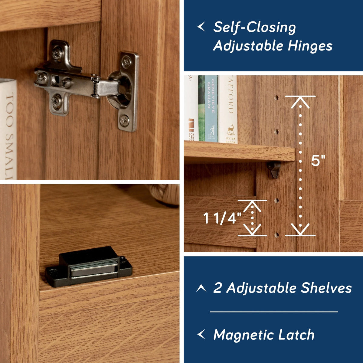 Sauder Storage Cabinet, Highland Oak Finish