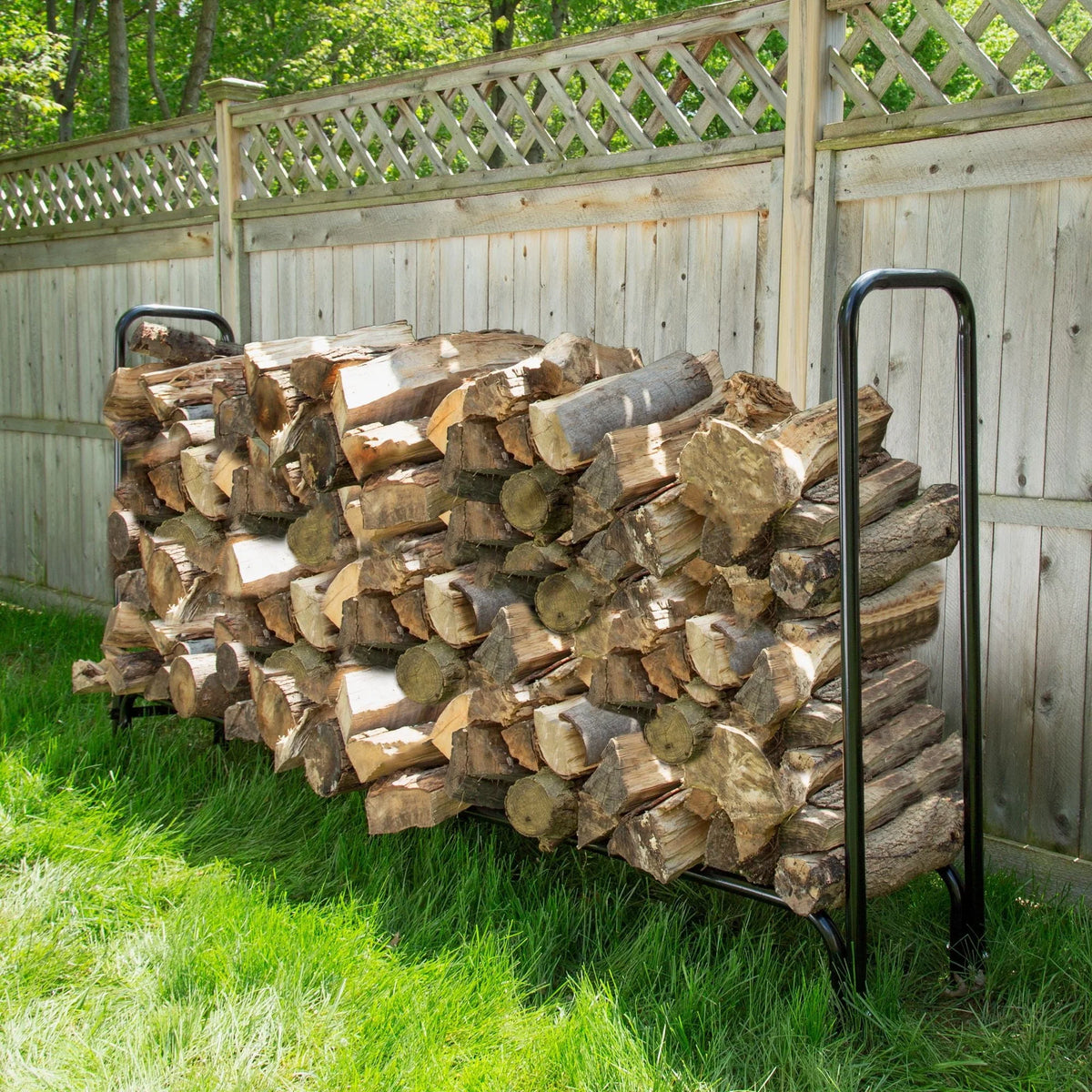 8 Foot Firewood Log Rack with Cover by Pure Garden
