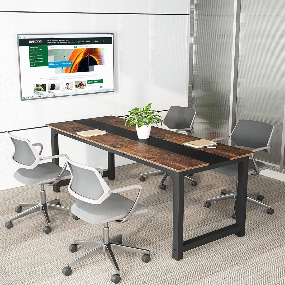 Large Simple Computer Desk Office Computer Table Writing Table for Home Office 63" L x 31.5" W x 29.5" H - Off White