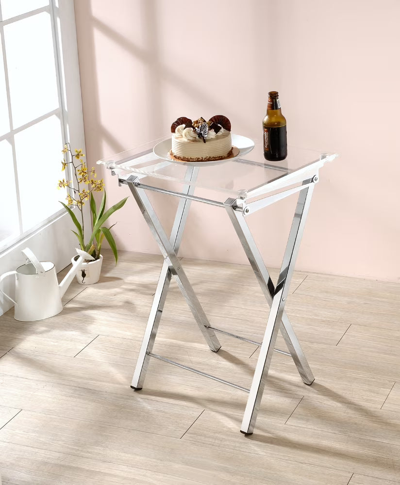 Millennial Collection - Mari Folding Tray Table in Gold, Set of 2