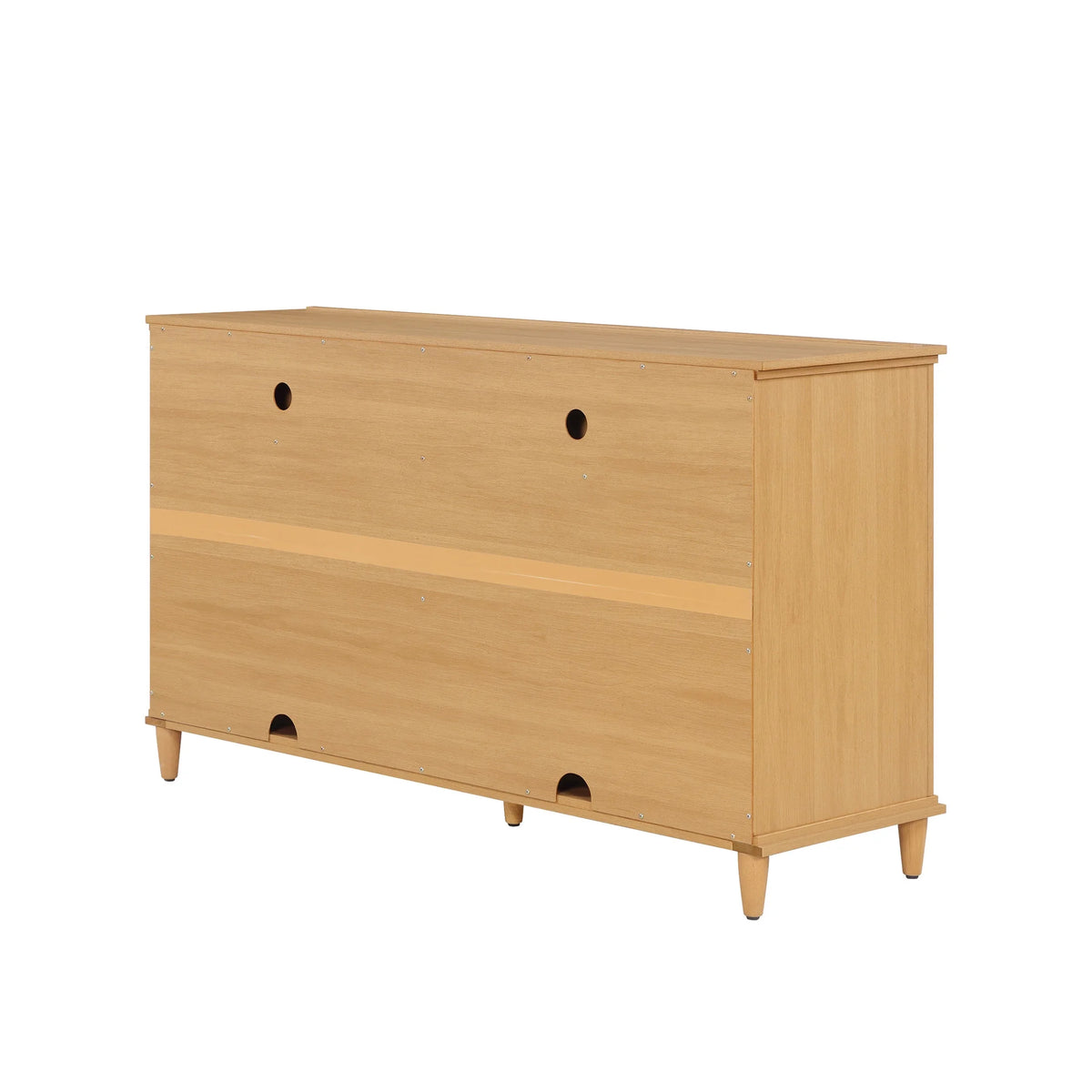 Beautiful Drew Rattan Media Console with Teched Away Drawer by Drew Barrymore, Warm Honey Finish
