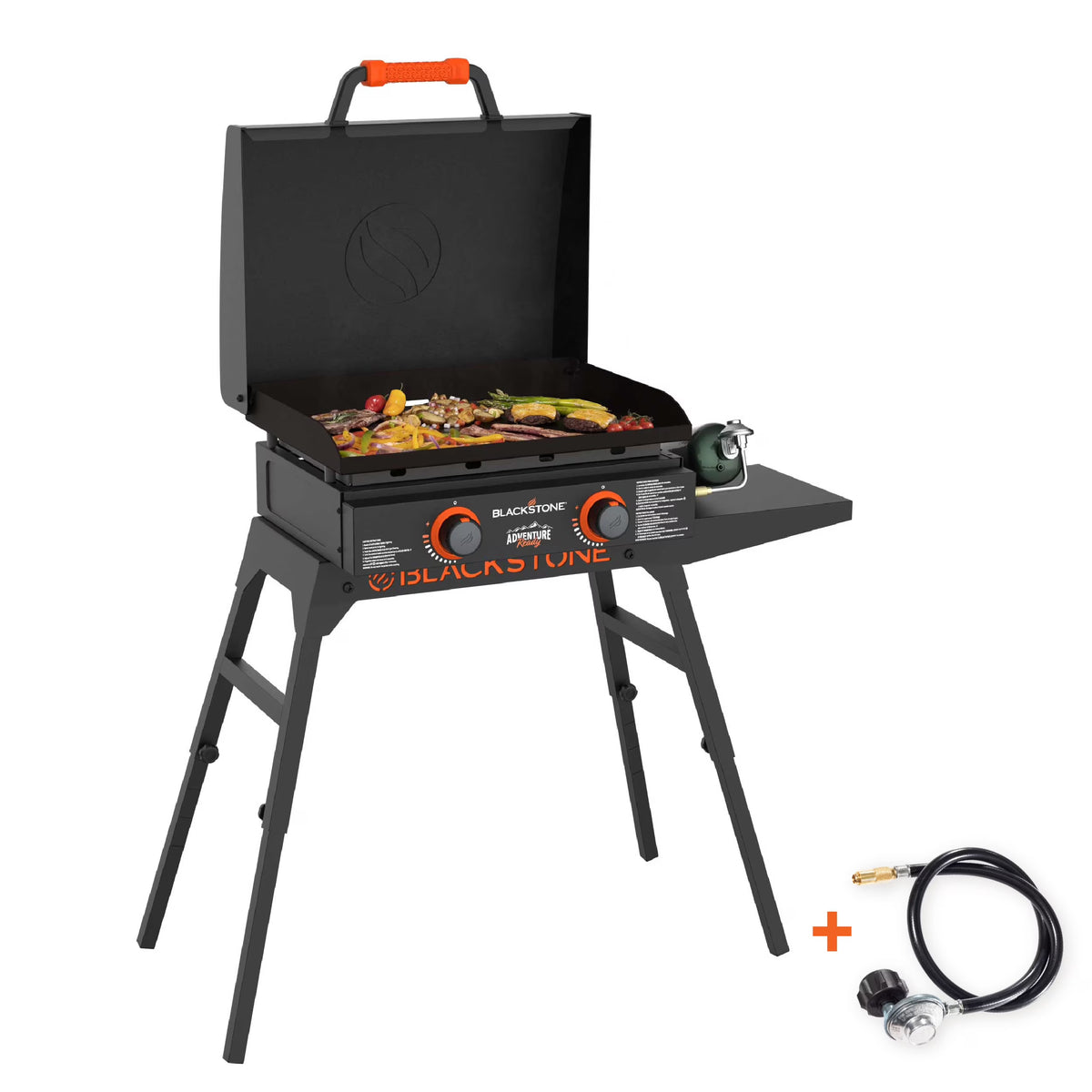 Blackstone Adventure Ready 2-Burner 22" Propane Omnivore Griddle with Stand and Adapter Hose