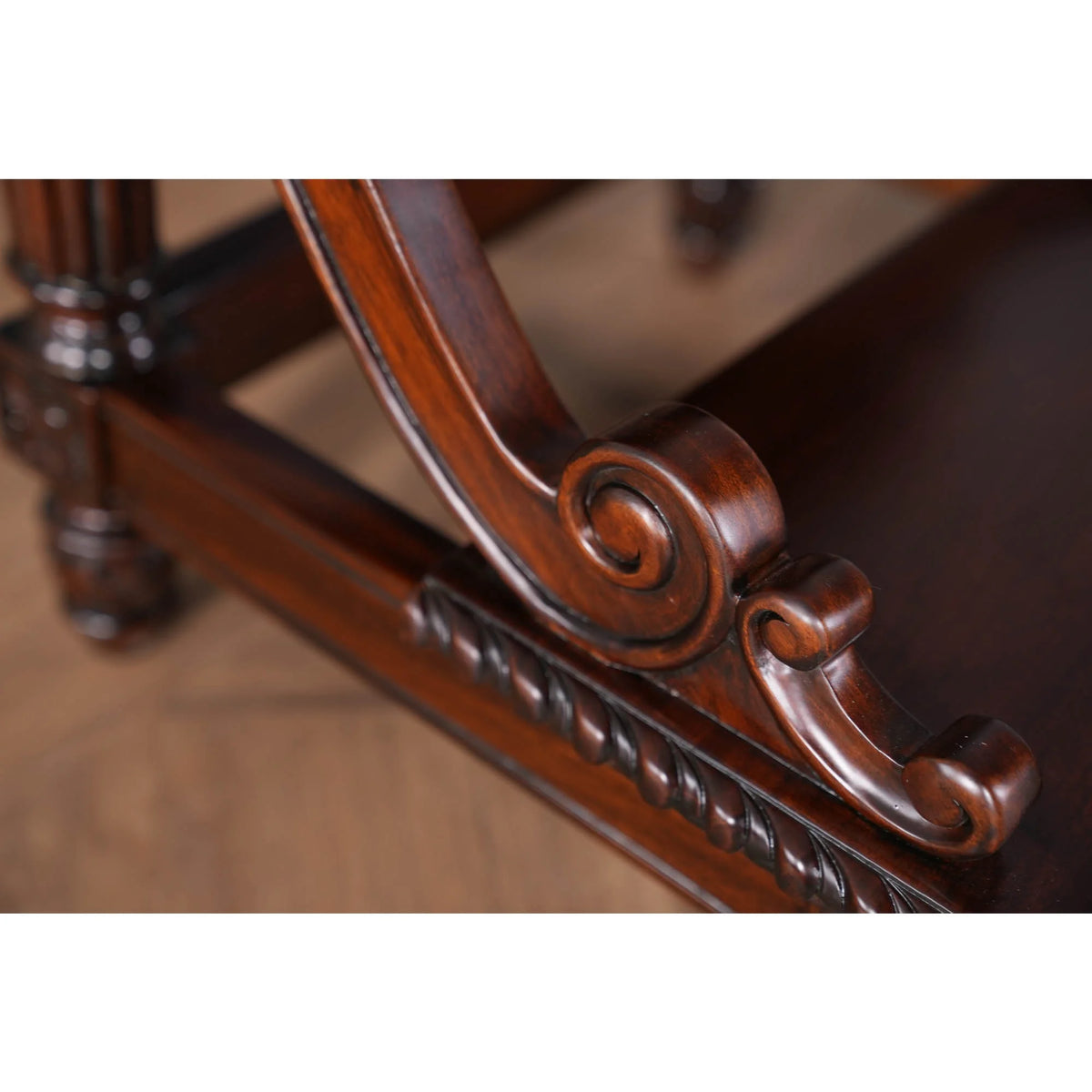 Carved Mahogany Bed Step