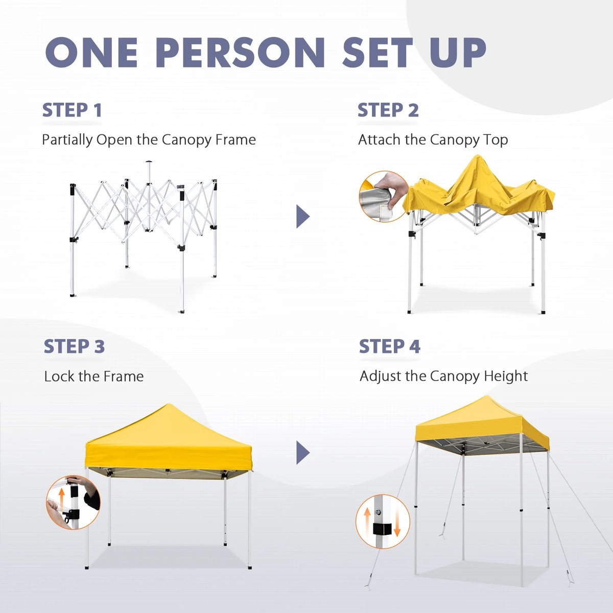 INTER HUT 5x5 Outdoor Pop up Canopy Gazebo, Instant Easy Set up Outdoor Canopy Commercial Fair Shelter, Beige