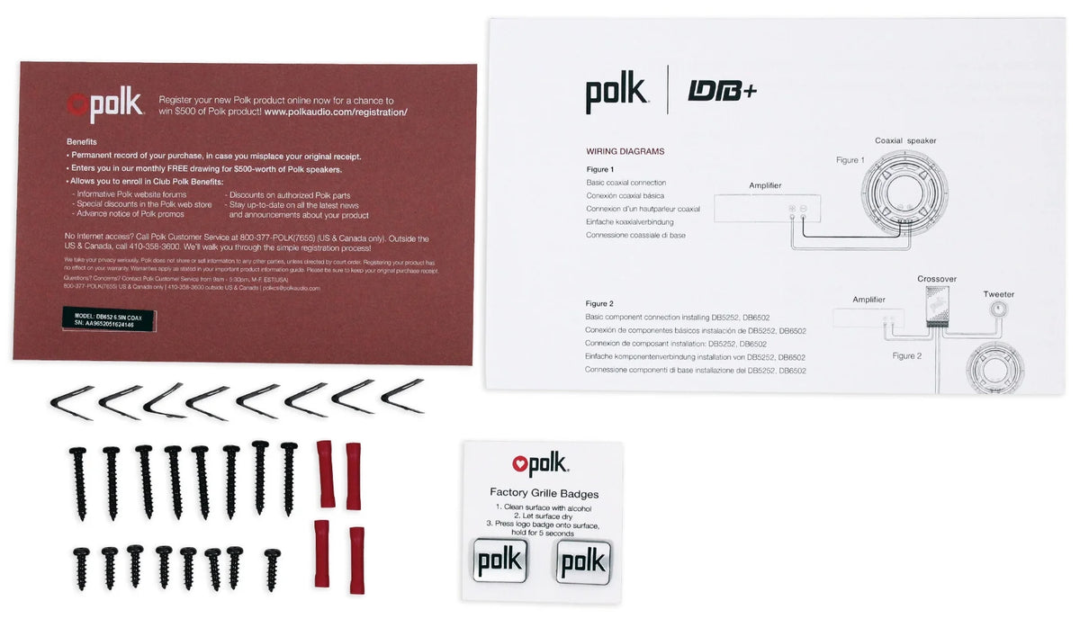 POLK AUDIO? DB 652 6.5" 200W DB+ SERIES 2 FULL-RANGE CAR/MARINE COAXIAL SPEAKERS