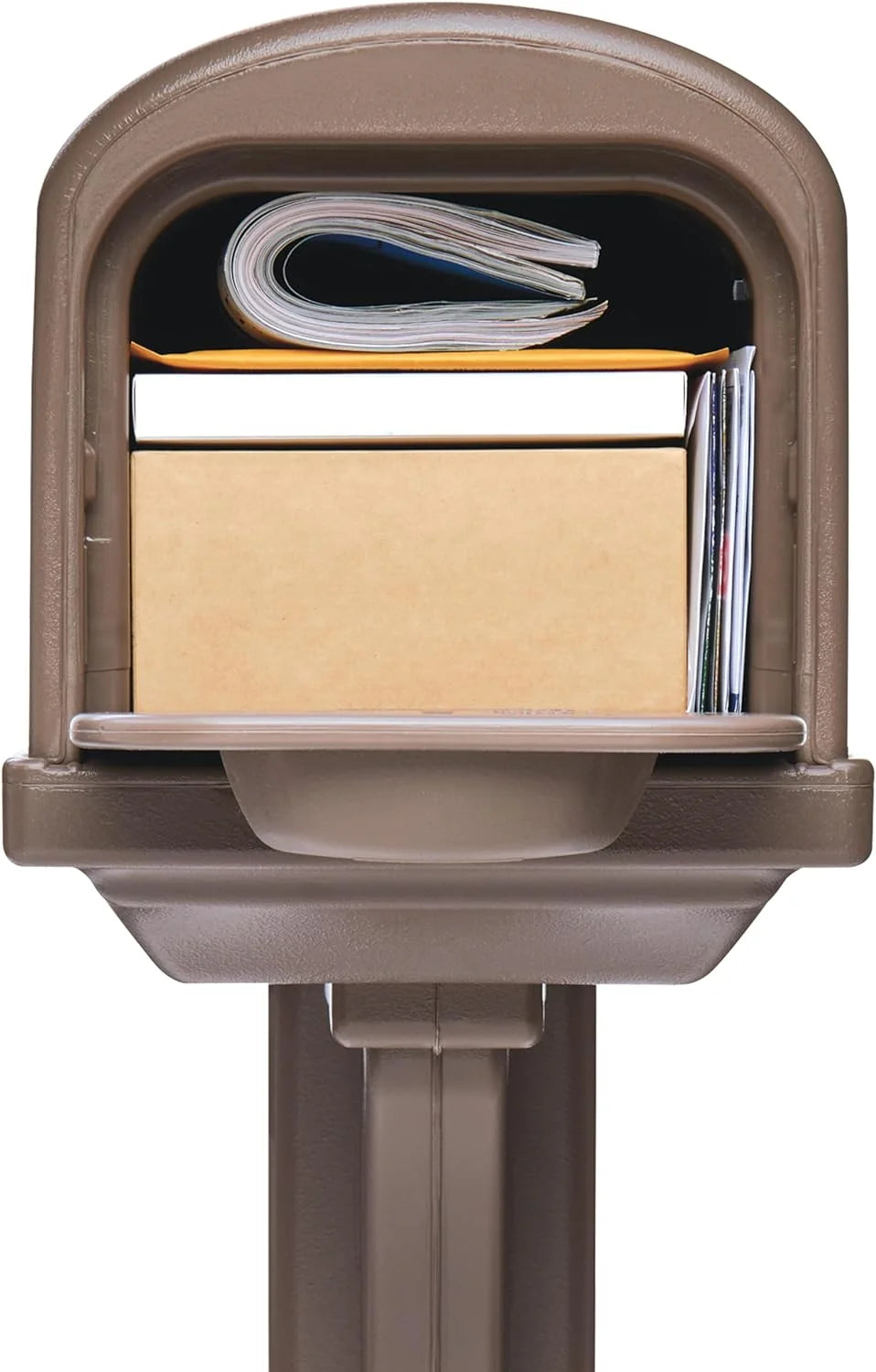 Architectural Mailboxes Classic Plastic Mailbox and Post Kit, GCL100MAM, Mocha