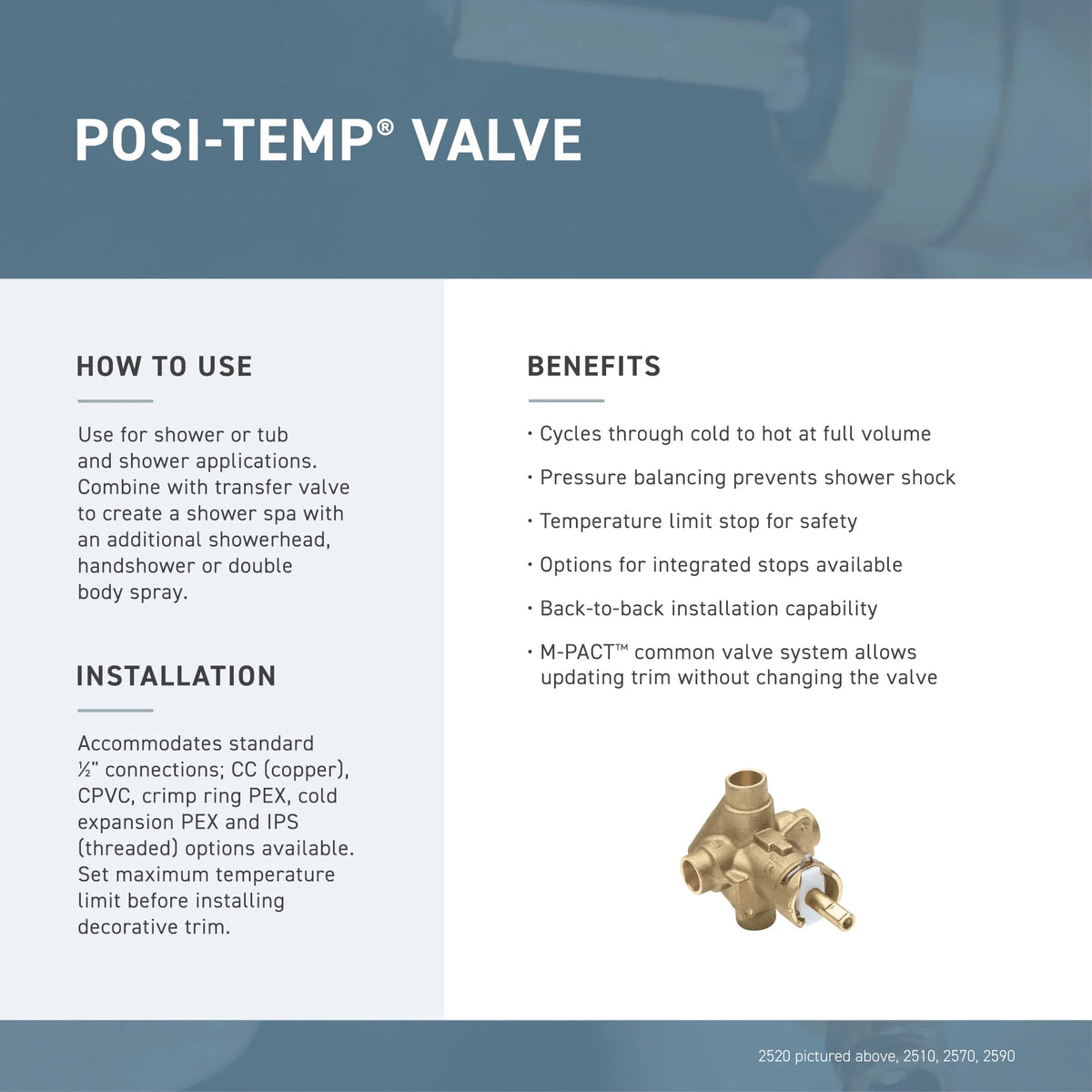 Moen T2192EPBG Brushed Gold Manual 1-Mode 1-Handle Shower Valve Trim