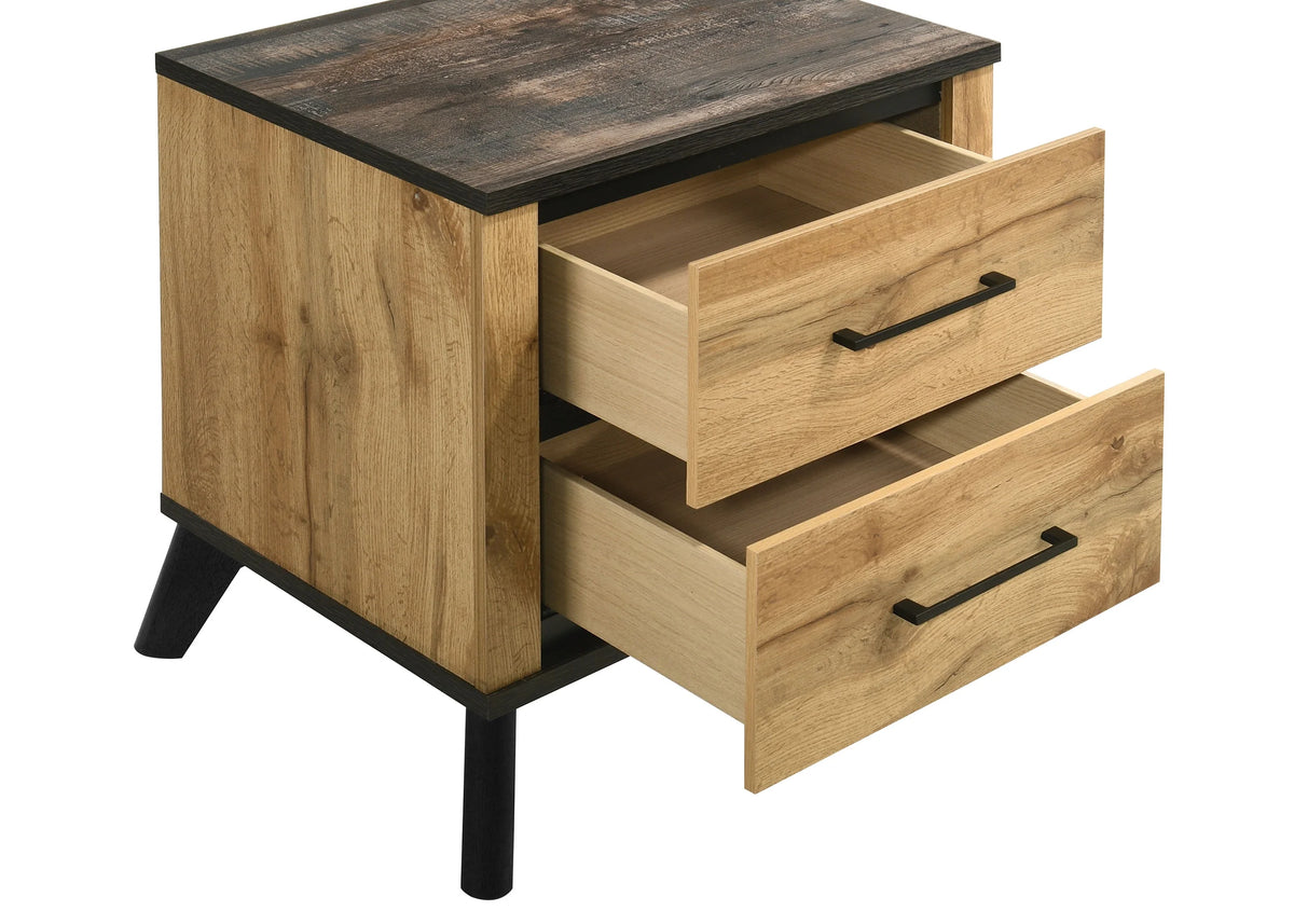 Coaster Kaywood 4-Piece Wood Eastern King Bedroom Set in Natural Pine and Brown