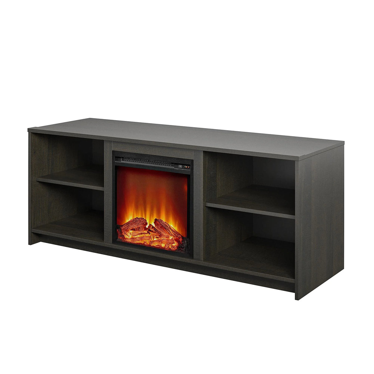 Mainstays Fireplace TV Stand for TVs up to 65", Black Oak