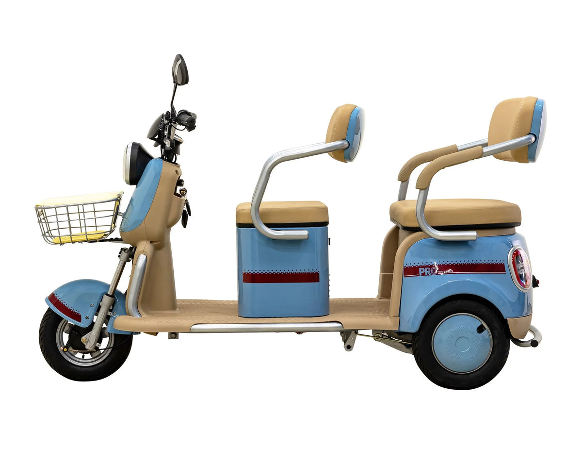 Massimo MGC E-Trike 3-Wheel Electric Cart �C 17 MPH, 2-Seater Adult Scooter �C Blue