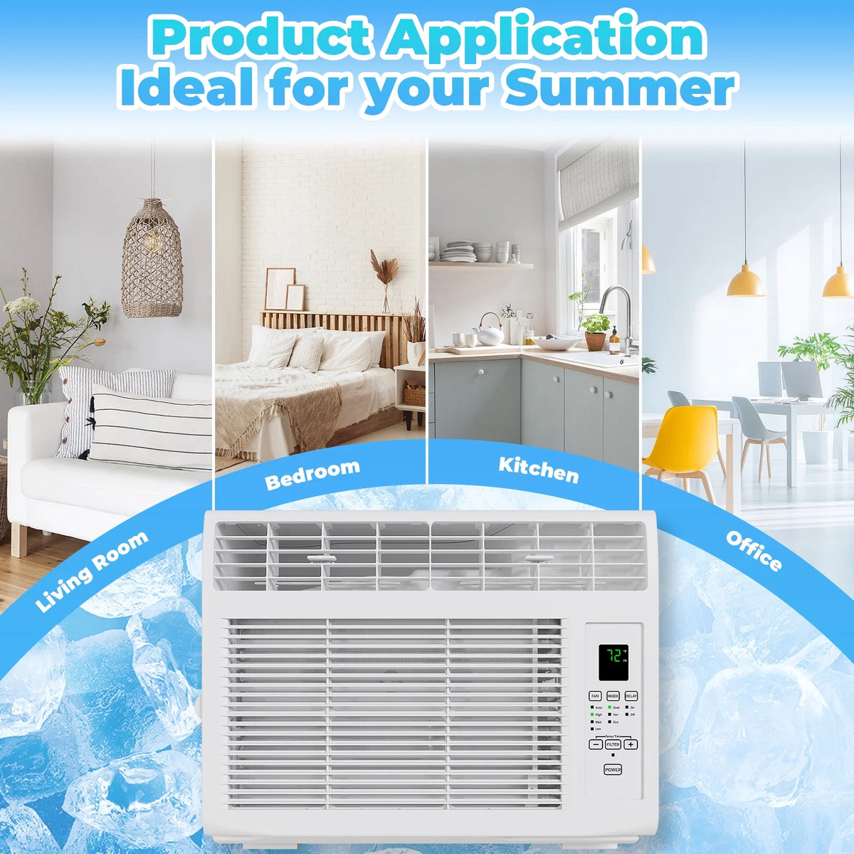 Zimtown 6000BTU Window Air Conditioner With Remote Control, White