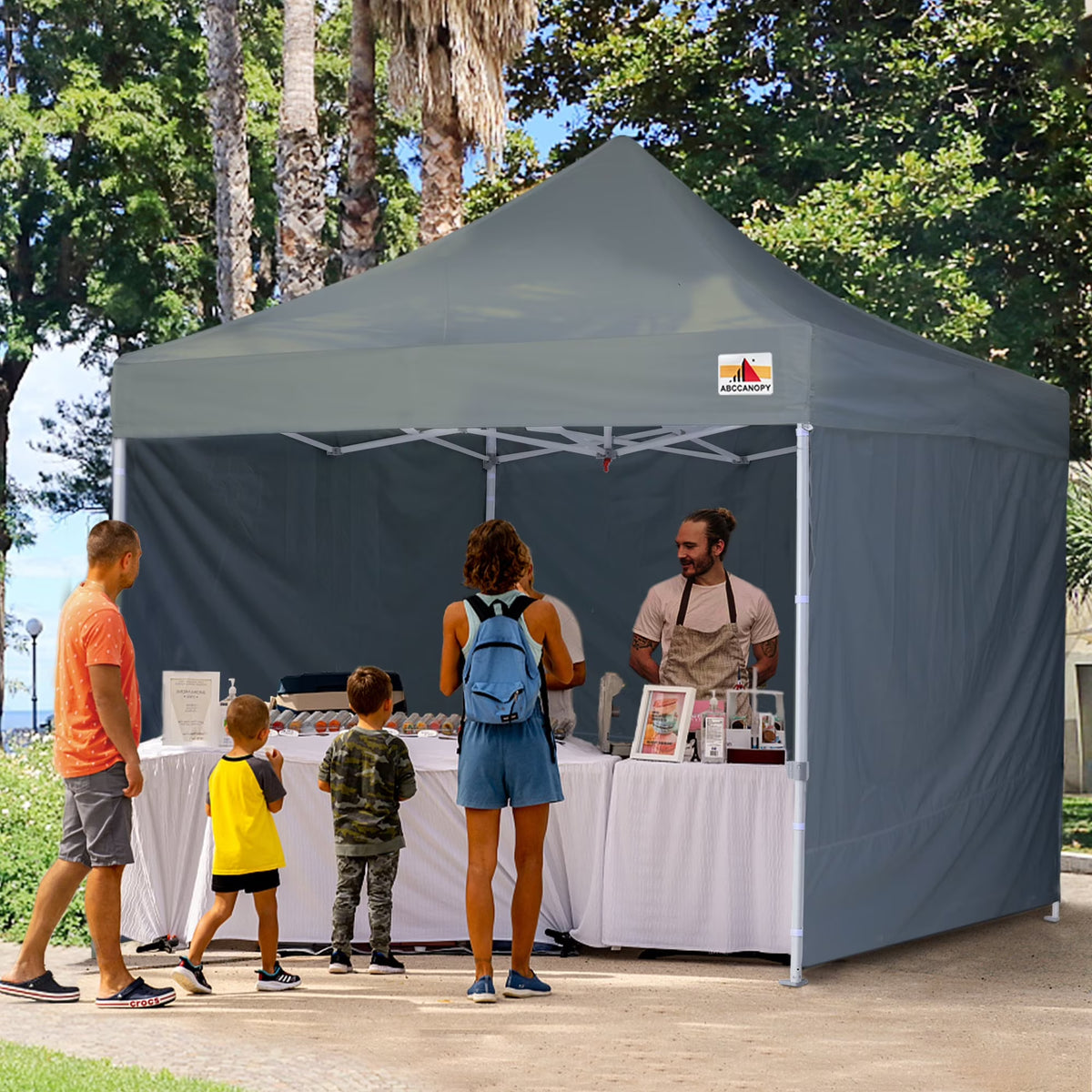 ABCCANOPY Commercial Instant Shade Metal Pop-Up Canopy - 10ftx10ft Grey
