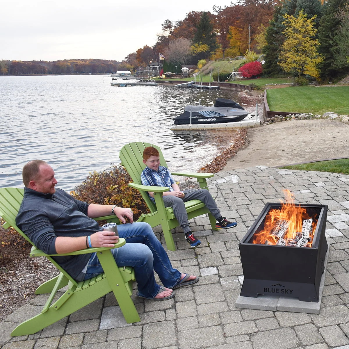 Blue Sky Outdoor Living Rectangle Steel Peak Smokeless Patio Fire Pit, Black