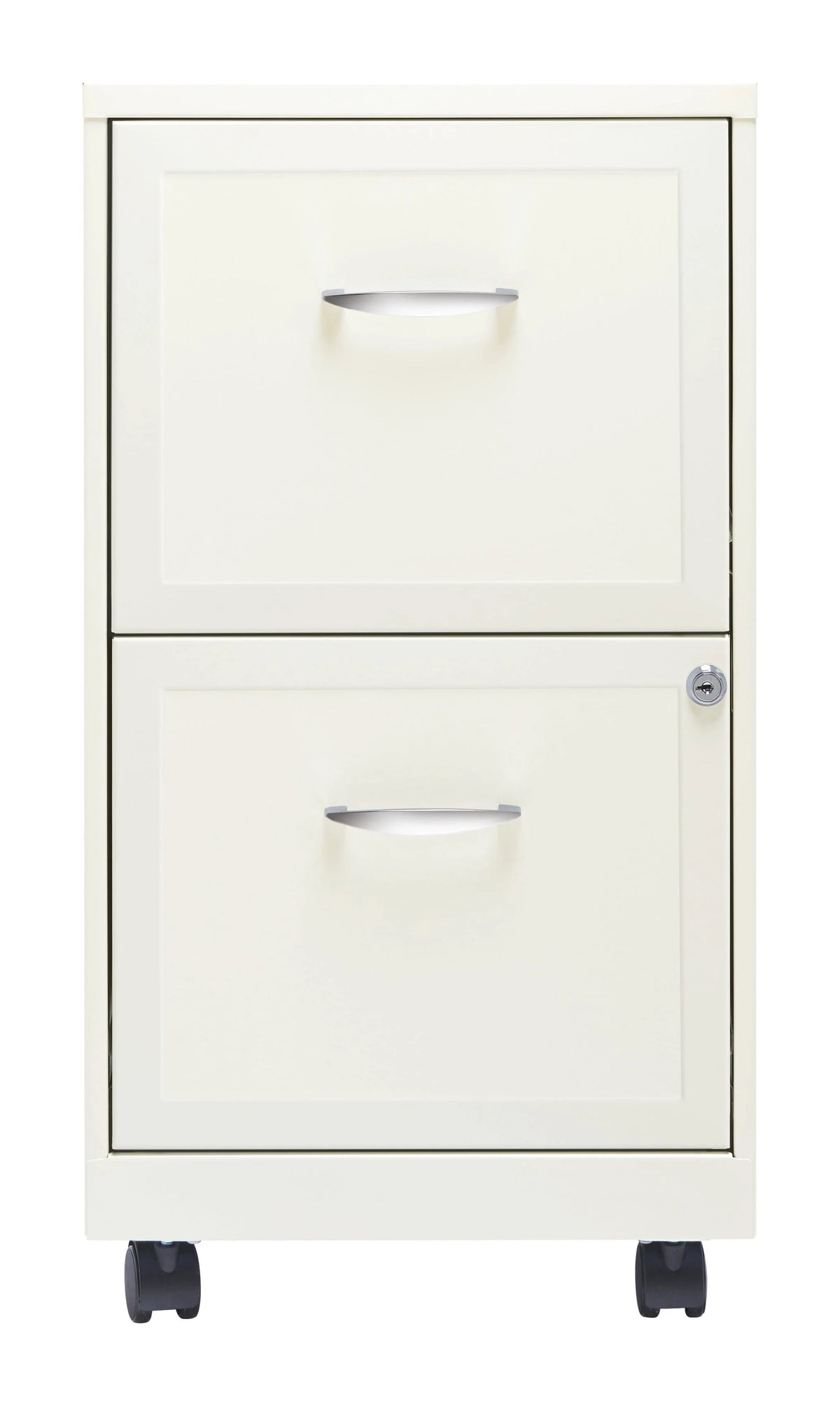 Space Solutions 18" Deep 2 Drawer Mobile Letter Width Vertical File Cabinet, White
