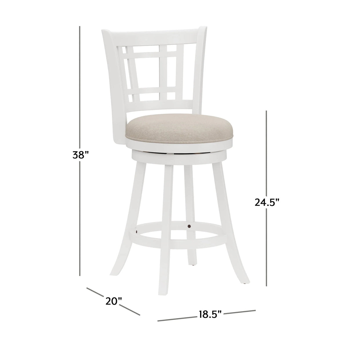 Hillsdale Furniture Bar Stool with Swivel, White