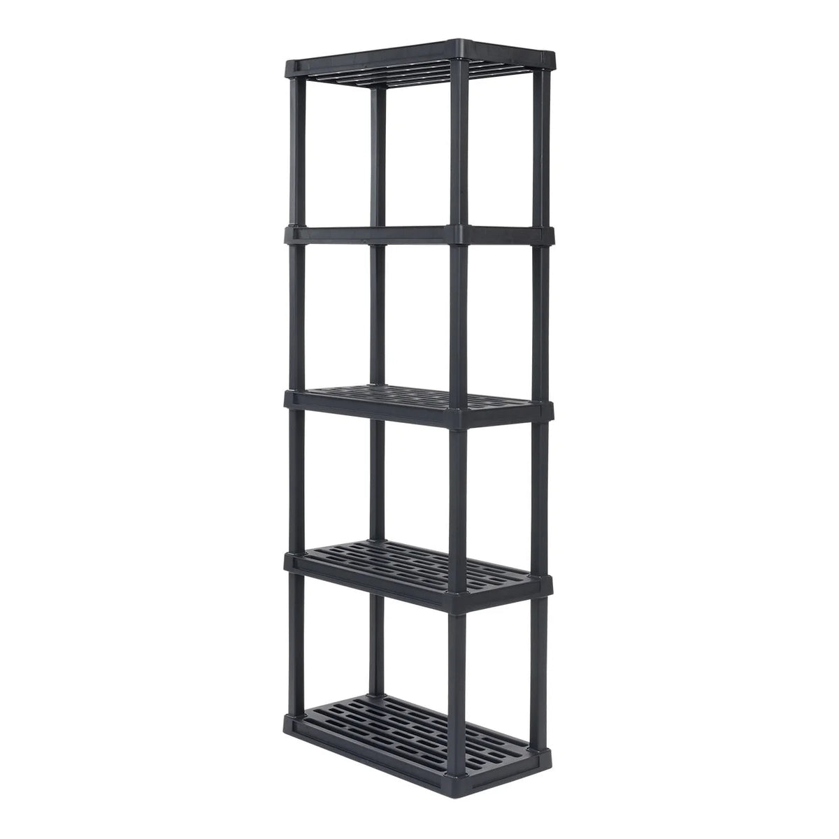IRIS USA 5 -Tier Plastic Rack Storage Shelf with 200 lb. Total Capacity, Black