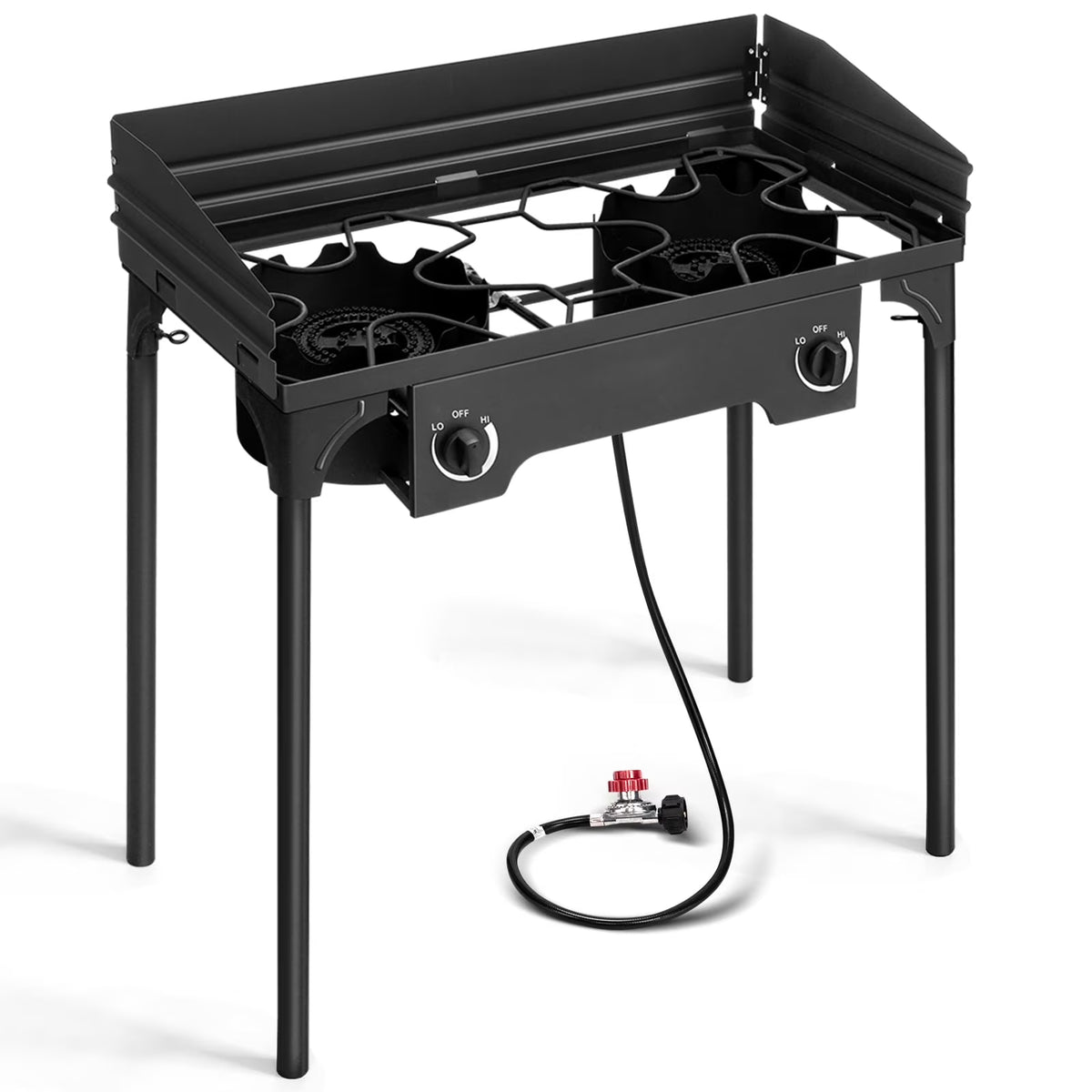 Ktaxon 2 Burner 150000 BTU Cooker Outdoor Camping Picnic Stove Stand BBQ Grill