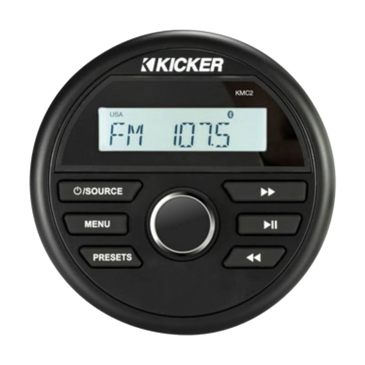Kicker 46KMC2 Receiver + 2 Pairs 6.5" 2Way 195W Speakers w/ White Grilles, 50-ft Wire, 22" Antenna