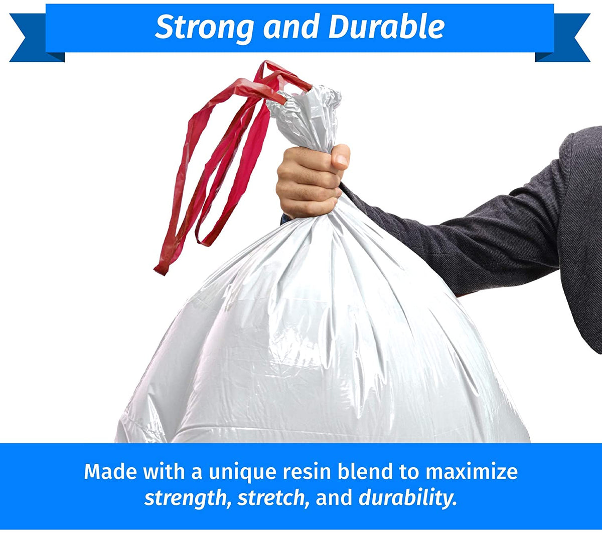 Reli. Tall Kitchen Trash Bags 13 Gallon Drawstring (500 Bags) Tall Kitchen Drawstring Garbage Bags 13 Gallon (White)