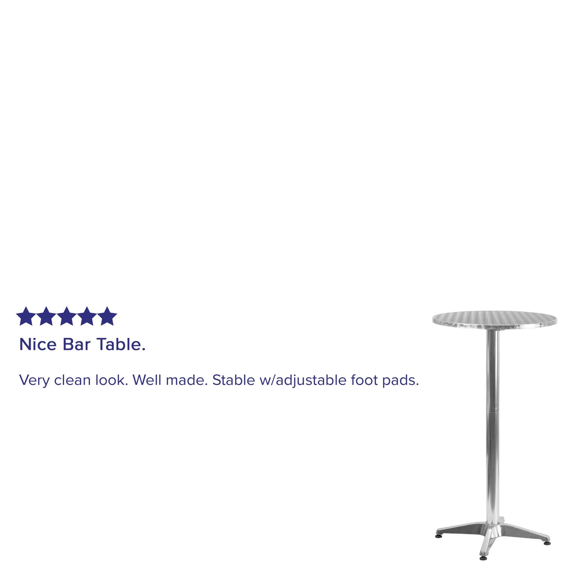 Flash Furniture 23.25" Round Aluminum Indoor/Outdoor Bar Height Table with Flip-Up Top, Silver