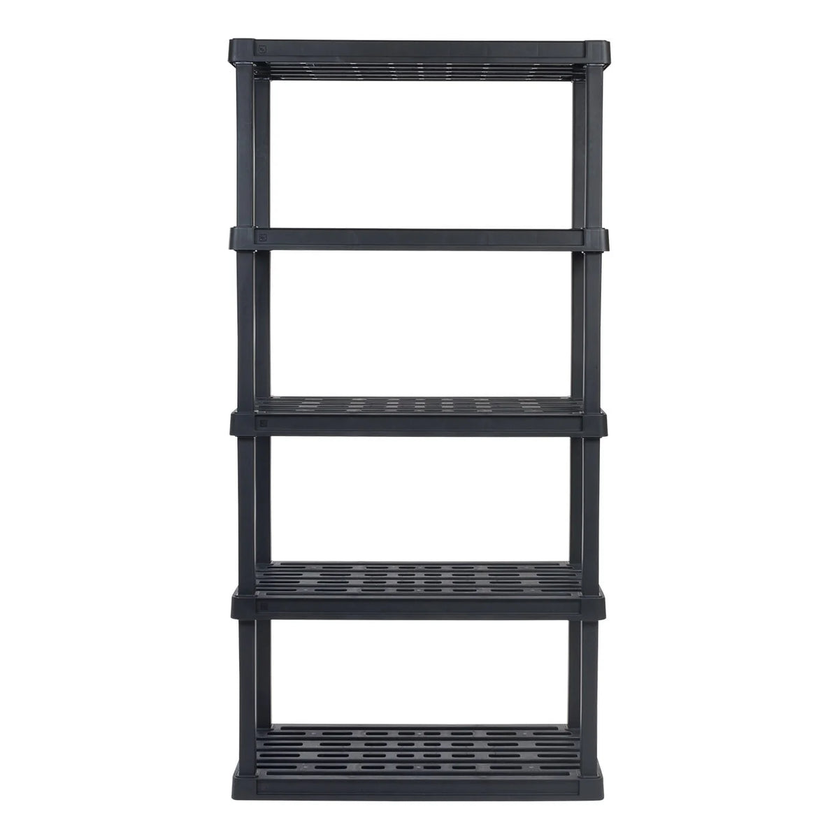 IRIS USA 5-Tier Large Plastic Rack Storage Shelf with 500 lb. Total Capacity, Black